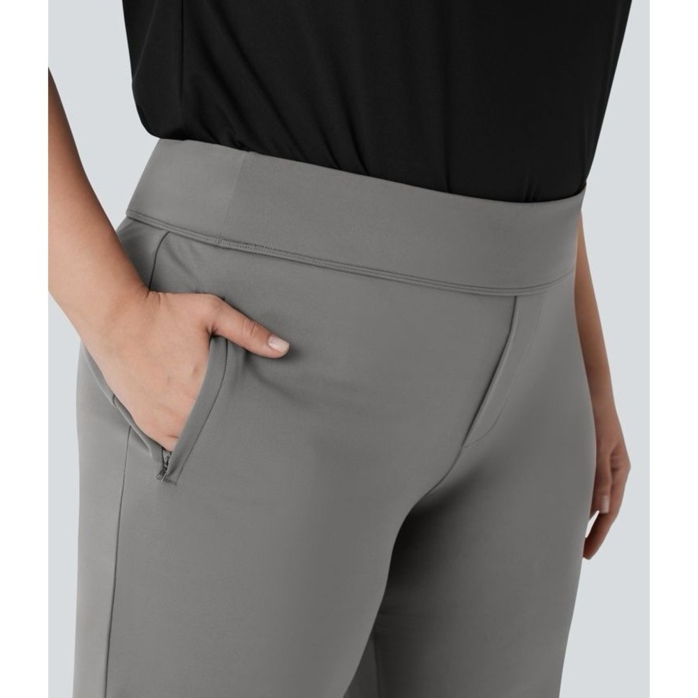 Halara Flex DayStretch High Waisted Flare Pants Zip Pockets Women's 1X Plus Gray - Picture 4 of 14